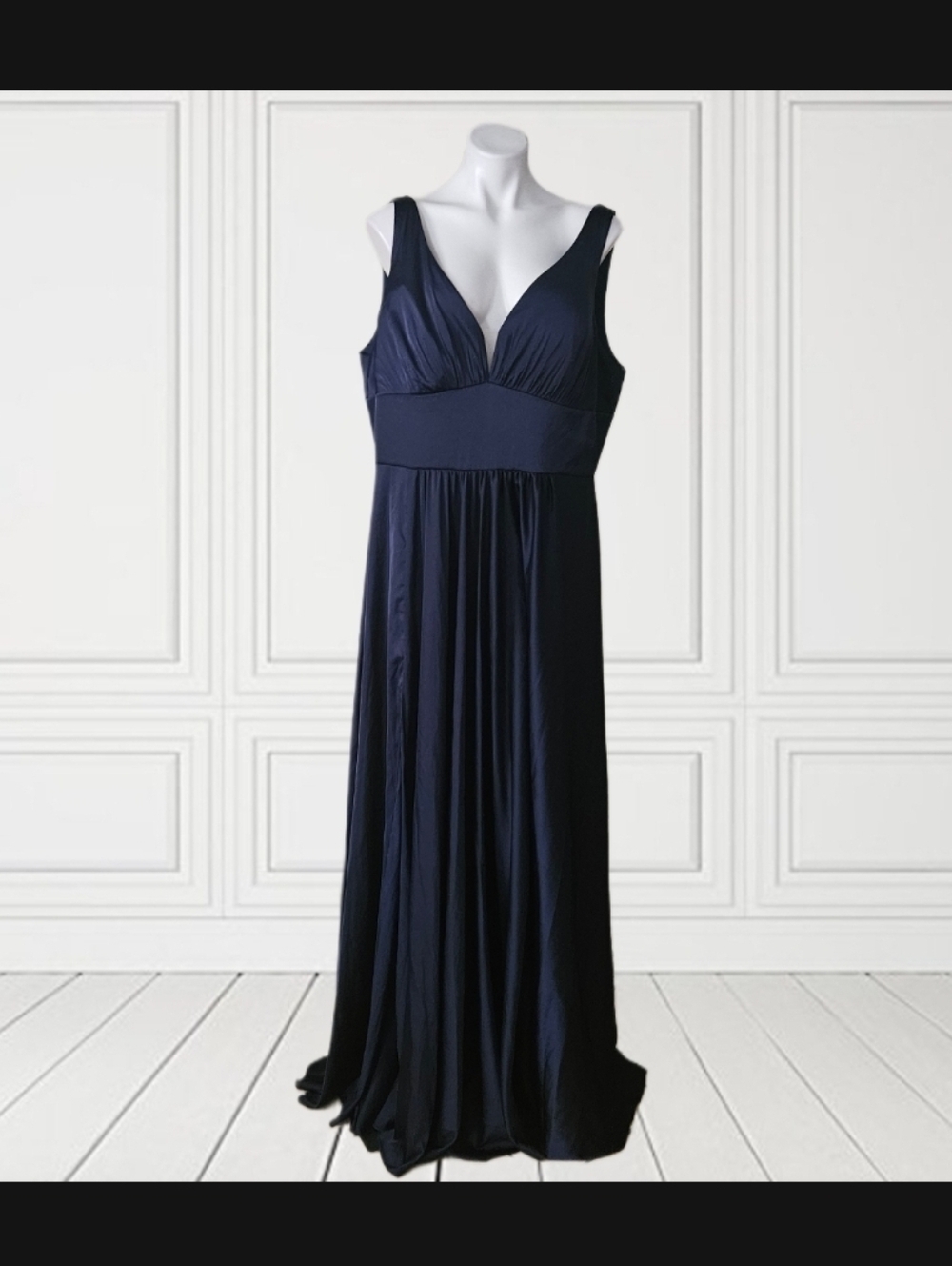 Chica's Navy V-Neck Empire Waist Maxi Dress 4XL